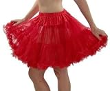 Sexy Plus Size Layered Tulle Crinoline Petticoat Slip Skirt * Red size 1X/2X