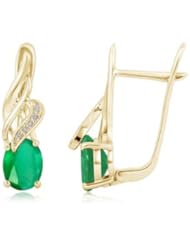 Fashion Diamond and Oval Emerald Earrings - 2.2 ct TGW