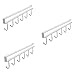 Alliebe 3 Pack Mug Cups Wine Glasses Storage Hooks Kitchen Utensil Ties Belts and Scarf Hanging Hook Rack Holder Under Cabinet Closet Without Drilling (White)
