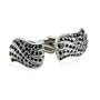 Jet Black Crystal Wave Cufflinks with Platinum Overlay