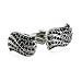 Jet Black Swarovski Crystal Wave Cufflinks with Platinum Overlay