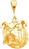 10K Yellow Gold Bulldog Charm Polished Dog Jewelry