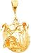 10K Yellow Gold Bulldog Charm Polished Dog Jewelry