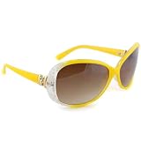 Lady Lux Vintage Bling - Jaune - UV400 Lunettes De Soleil Pour Les Femmes Avec Chiffon Doux / Nettoyage De Cas