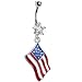 Usa Flag Dangle Belly Ring