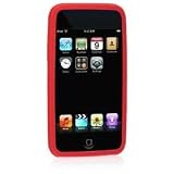 Premium Open Face Silicone Skin Cover Soft Case for Apple iPod Touch (2nd Generation Only); Choose from 7 Colors: Orange, Clear, Red, Purple, Black, Pink, or Green (Red)
