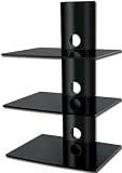 Three Tier Floating Glass shelving system for AV Receivers and Sky Boxes etc