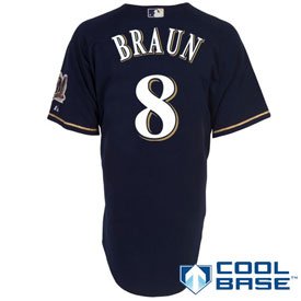 Ryan Braun Authentic Cool Base By Majestic Milwaukee Brewers Navy Alternate Road Jersey Size 50