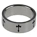 316L Stainless Steel Cross Ring - Width: 10mm