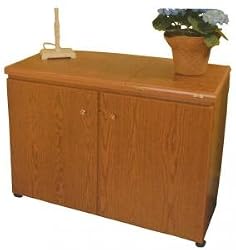 Arrow Model 98700 Oak Embroidery Machine Airlift Credenza With Large Opening and Quilting Extension