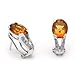 14k White Gold Citrine and Diamond Earrings title=