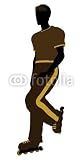 Wallmonkeys Peel and Stick Wall Decals - African American Male Roller Skater Silhouette - Removable Graphic