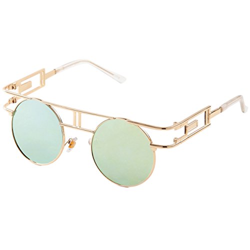 Sunny&Love Small Retro-Vintage Style Round Metal Circle Sunglasses