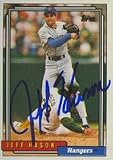 Jeff Huson, Texas Rangers, 1992 Topps Autographed Card
