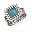 14 Karat Gold and Sterling Silver Turquoise Ring in Sterling Silver