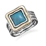 14k Gold and Sterling Silver Turquoise Ring Size Available 6,7,8,9 - RingSize 7