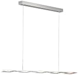 Honsel Leuchten 61555 LED Pendelleuchte aluminiumfarbig matt / chrom Glas mattiert