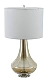 Lazy Susan Pearlized Glass Lamp with White Shade
