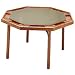 Solid Ranch Oak Octagonal Poker Table with Green Vinyl Top