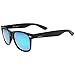 zeroUV - Classic Colored Mirror Lens Square Horn Rimmed Sunglasses for Men Women (Matte/Green)