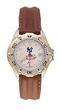 New York Yankees All Star Ladies Black Leather Strap Watch