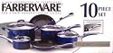 Farberware Cook 'n' Ease 10-Piece Cookware Set, Blue