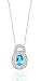 1.15 TCW GENUINE OVAL BLUE TOPAZ & DIAMOND 14K PENDANT