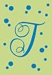 Monogram Polka Dot Garden Size Flag - T Monogram Polka Dot Garden Size Flag - T