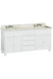 Hampton Bay Double Sink Cabinet With White Granite Top
