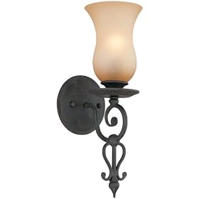 Troy Lighting B1301FI Portobello 1 Light Wall Sconce in French Iron with Gradated Amber... by Troy