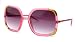 Oversized Celebrity Inspired Square Sunglasses Clear Pink / Lavender