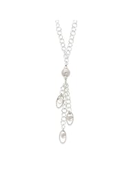 Genuine .925 Sterling Silver Polished & Textured Fancy Drop Necklace. 100% Satisfaction Guaranteed.