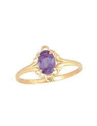 14K Gold Teens Genuine February Birthstone Ring - Amethyst (size 5 1/2)