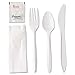 GEN6KITMW - GEN-PAK Corp. Wrapped Cutlery Kit, 6 1/4amp;quot, Fork/Knife/Spoon/Napkin/Salt/Pepper, White