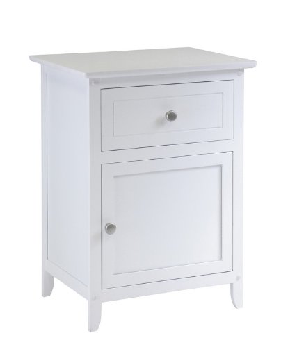 Contemporary Style Nightstand in White Finish