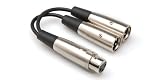 HOSA Y Cable XLR3 (F) - TWO XLR3 (M), 6 in.
