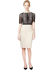 Autograph Slash Neck Lace Skirt Dress