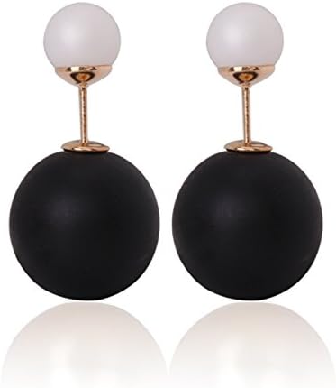 Vanity L Double Pearl Black & White Matte studs beads