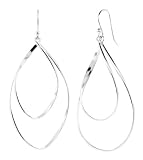 Sterling Silver Double Oval Drop Earrings