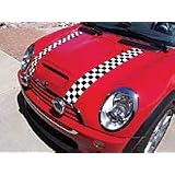Mini Cooper Bonnett Checkered Flag Hood Stripes Decals by Sticker Hog