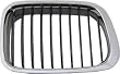 Chrome/Black GRILLE Right RH (Passenger) for BMW 323i Sedan (1999-2001), 323i Wagon (2000-2001), 328i Sedan (1999-2001), 1999 2000 2001 99 00 01