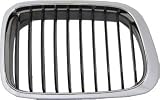 Chrome/Black GRILLE Right RH (Passenger) for BMW 323i Sedan (1999-2001), 323i Wagon (2000-2001), 328i Sedan (1999-2001), 1999 2000 2001 99 00 01