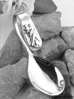 Solid Sterling Silver Puppy Dog Baby Spoon Shower Gift