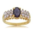 Blue Sapphire & Diamond Ring Size 6.5 in Solid Yellow Gold