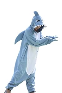 WOTOGOLD Animal Cosplay Costume New Shark Onesies Unisex Adult Pajamas Cartoon Sleepwear Sky Blue