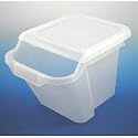 Covered Recycle Bin, Stackable Plastic, One Bin (Frosted Clear) (12"H x 12.5 "W x 17.75"D)