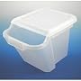 Covered Recycle Bin, Stackable Plastic, One Bin (Frosted Clear) (12"H x 12.5 "W x 17.75"D)