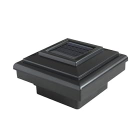 Pine Top 511-0009 Plastic Solar Post Cap Light, Black