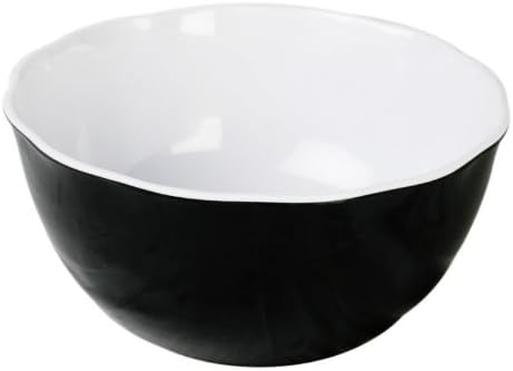 76 oz. Two Tone Black Melamine Large Serving Bowl (11¼" x 4¼") Break-Resistant *NSF*