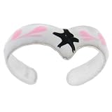 Sterling Silver 925 WHITE Hand Painted STARTASTIC Toe Ring